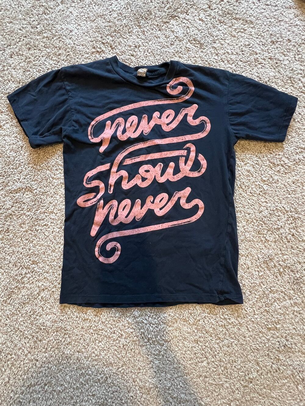 Early 2010s Never Shout Never Band Tee XS Y2K Scene Emo Graphic Baby Tee